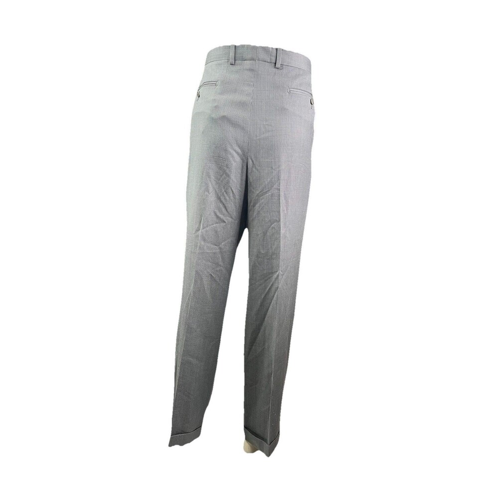 Zanella Men Dress Pants 38x30 Italian Wool Cuffed Natural Stretch Trousers - Picture 5 of 10